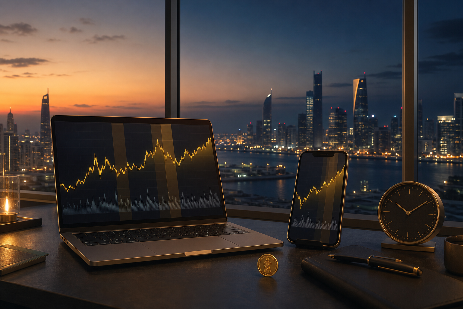 متابعة حركة سعر الذهب مساءً من الخليج خلال تداخل أسواق لندن ونيويورك