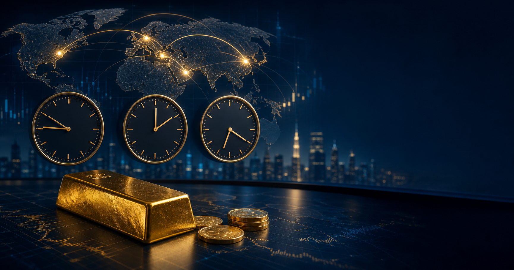 أوقات تداول الذهب بتوقيت الخليج